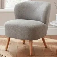 Evie Accent Chair - Grey, Teddy Boucle