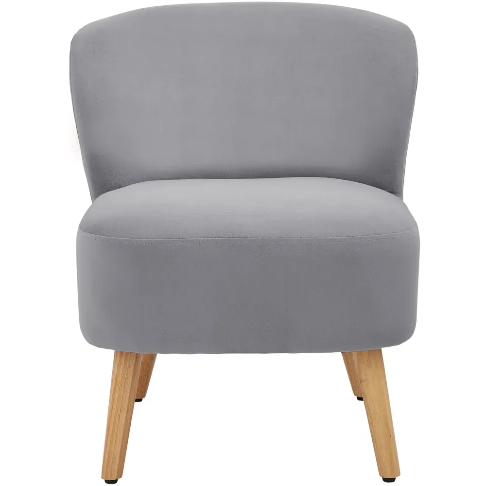 Evie Accent Chair - Grey, Velvet