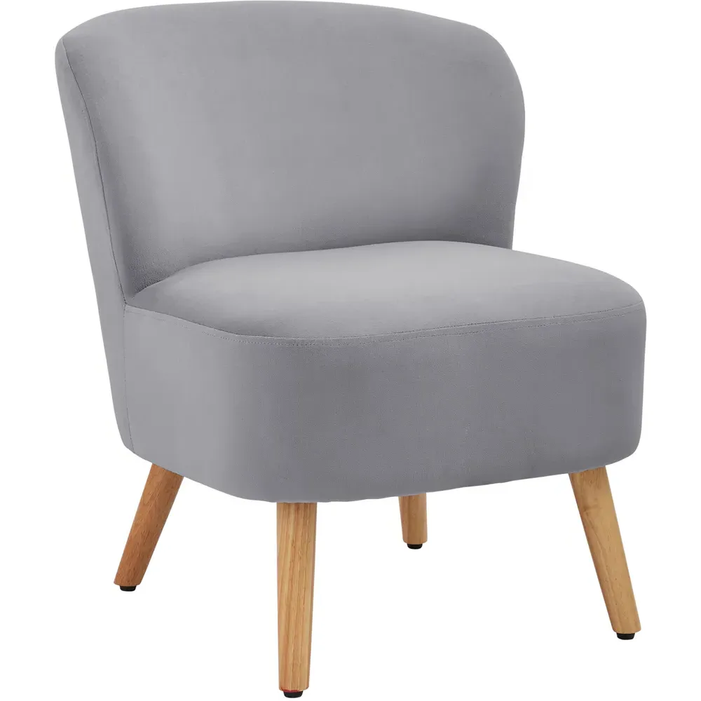Evie Accent Chair - Grey, Velvet