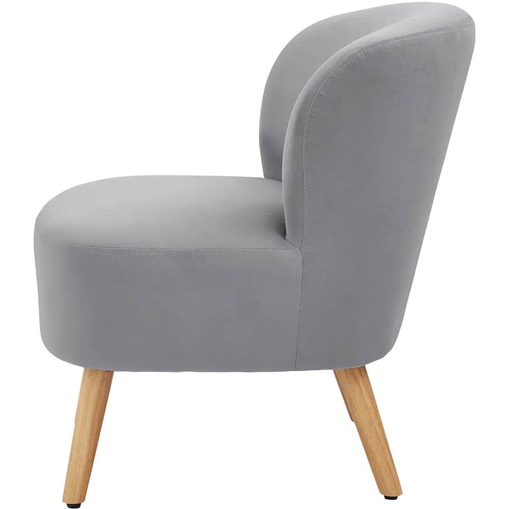 Evie Accent Chair - Grey, Velvet