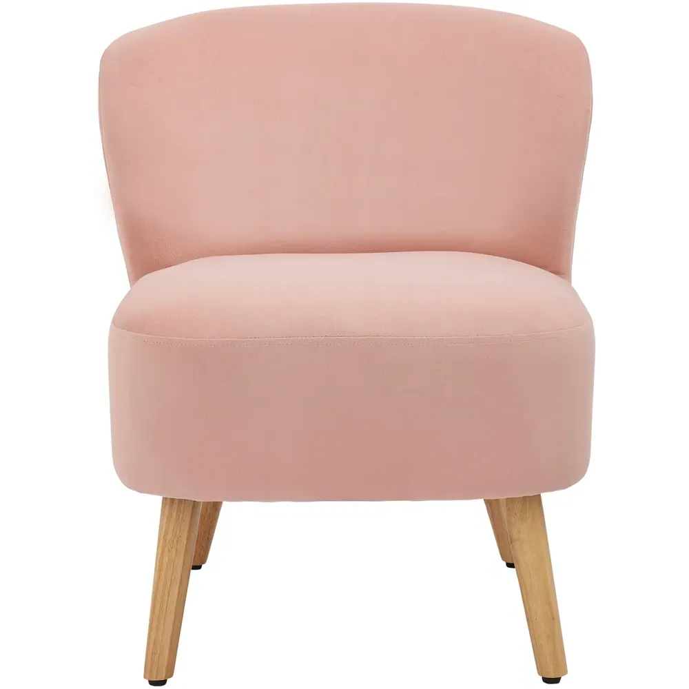 Evie Accent Chair - Pink, Velvet