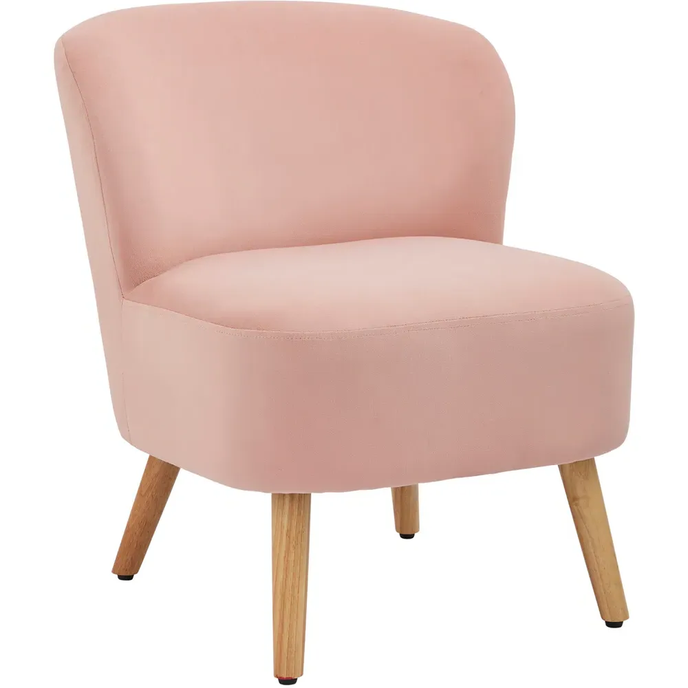 Evie Accent Chair - Pink, Velvet