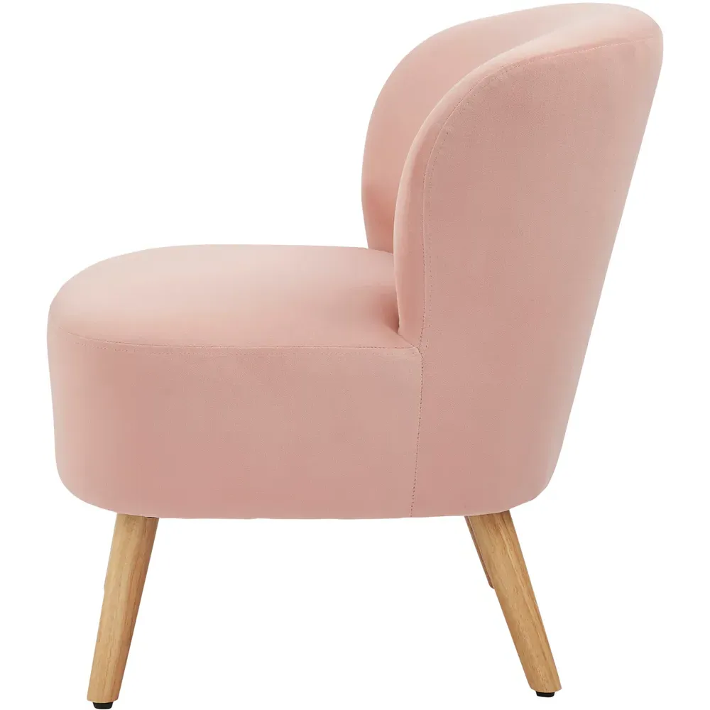 Evie Accent Chair - Pink, Velvet