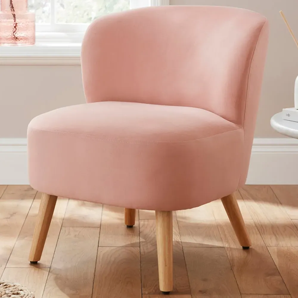 Evie Accent Chair - Pink, Velvet image