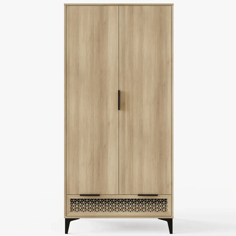 Ezra 2 Door Wardrobe with Drawer - Oak