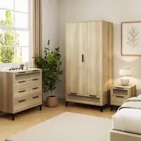 Ezra 3 Piece Bedroom Furniture Set - Oak