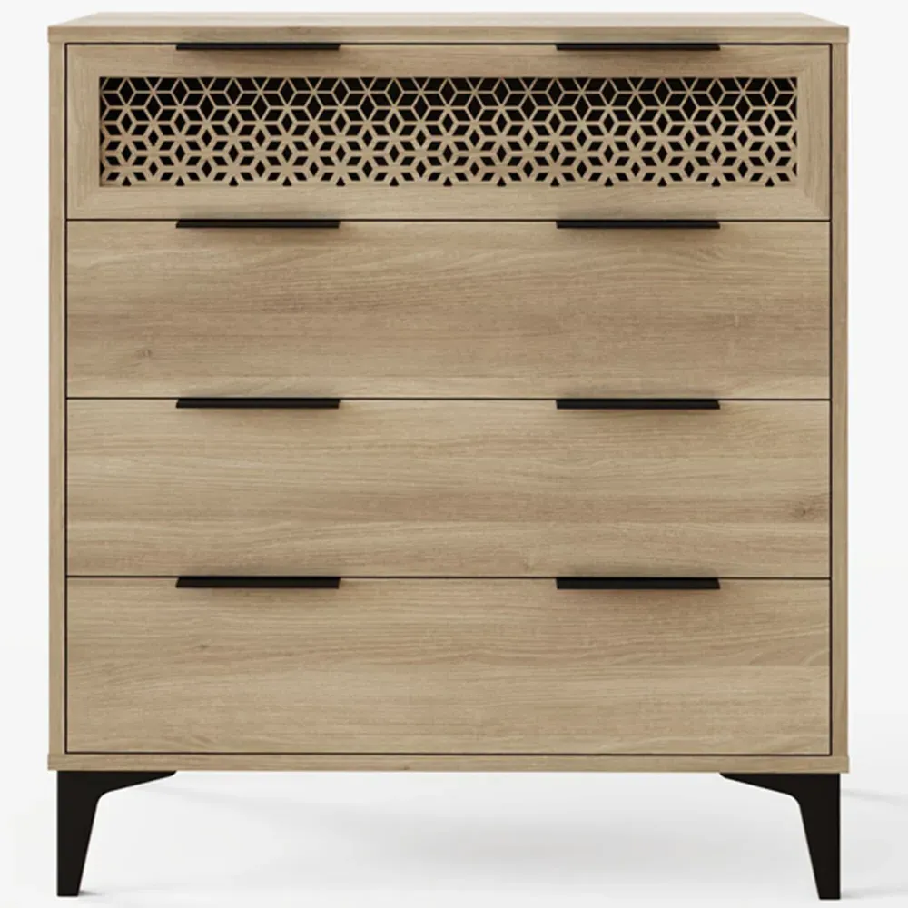 Ezra 4 Drawer Chest of Drawers - Brown, Oak
