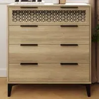 Ezra 4 Drawer Chest of Drawers - Brown, Oak