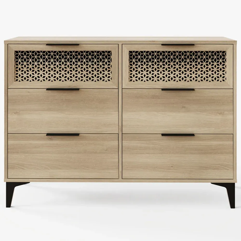 Ezra 6 Drawer Chest of Drawers - Brown, Oak