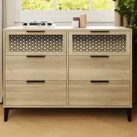 Ezra 6 Drawer Chest of Drawers - Brown, Oak