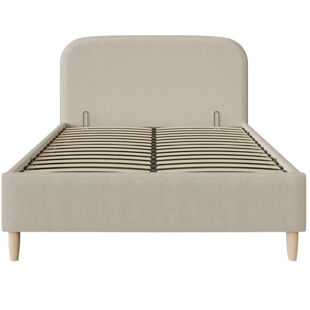 Florence Boucle Double Ottoman Bed - Brown