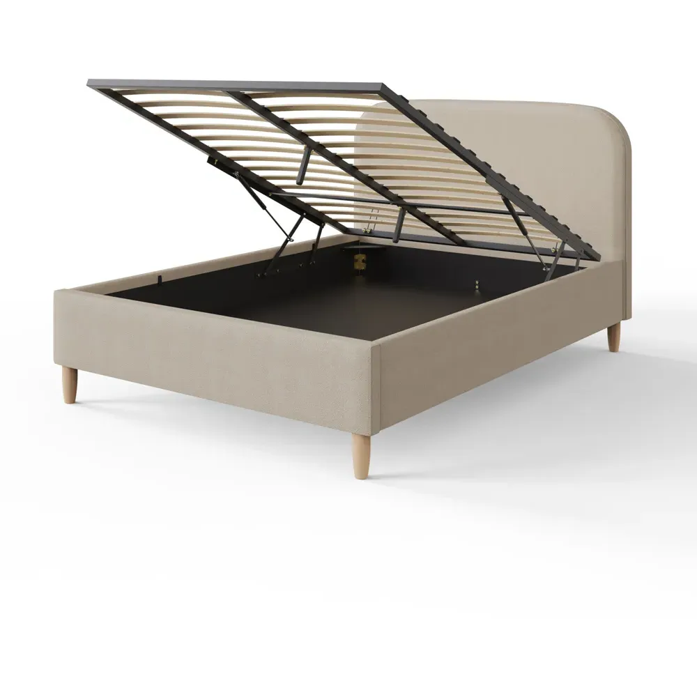 Florence Boucle Double Ottoman Bed - Brown