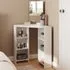 Frances Corner Dressing Table with Mirror - White