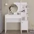 Freyja Single Door Dressing Table with Mirror - White