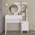 Freyja Single Door Dressing Table with Mirror - White, Oak