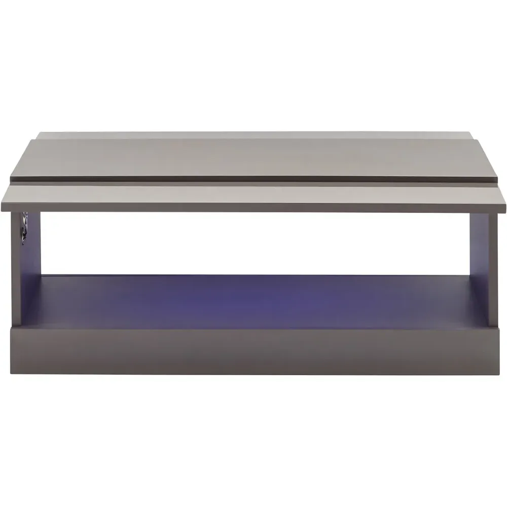 Galicia LED Lift Up Coffee Table with Storage - Grey