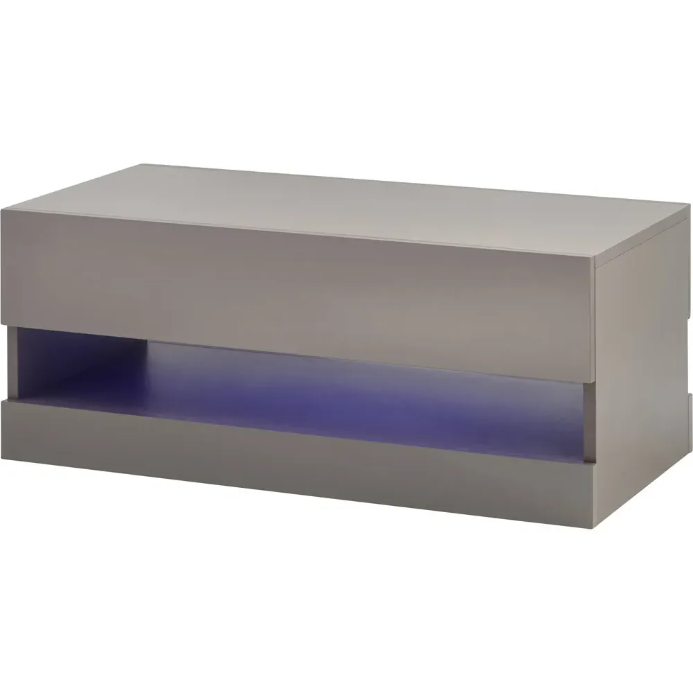 Galicia LED Lift Up Coffee Table with Storage - Grey