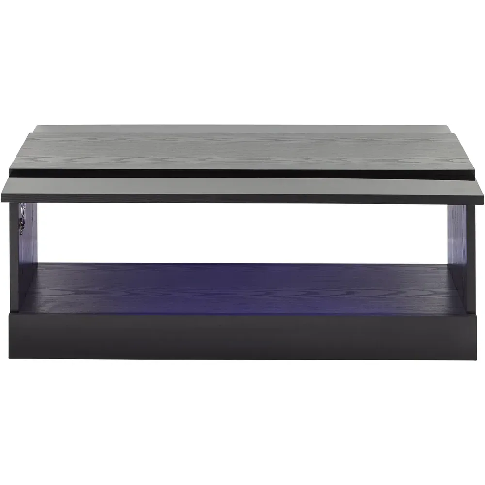 Galicia Lift Up Coffee Table with LED - Black