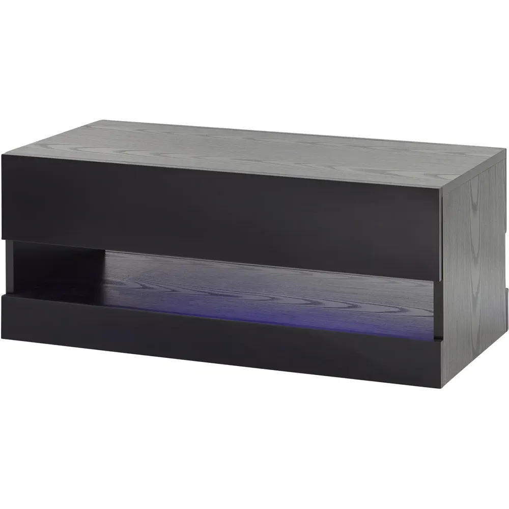 Galicia Lift Up Coffee Table with LED - Black