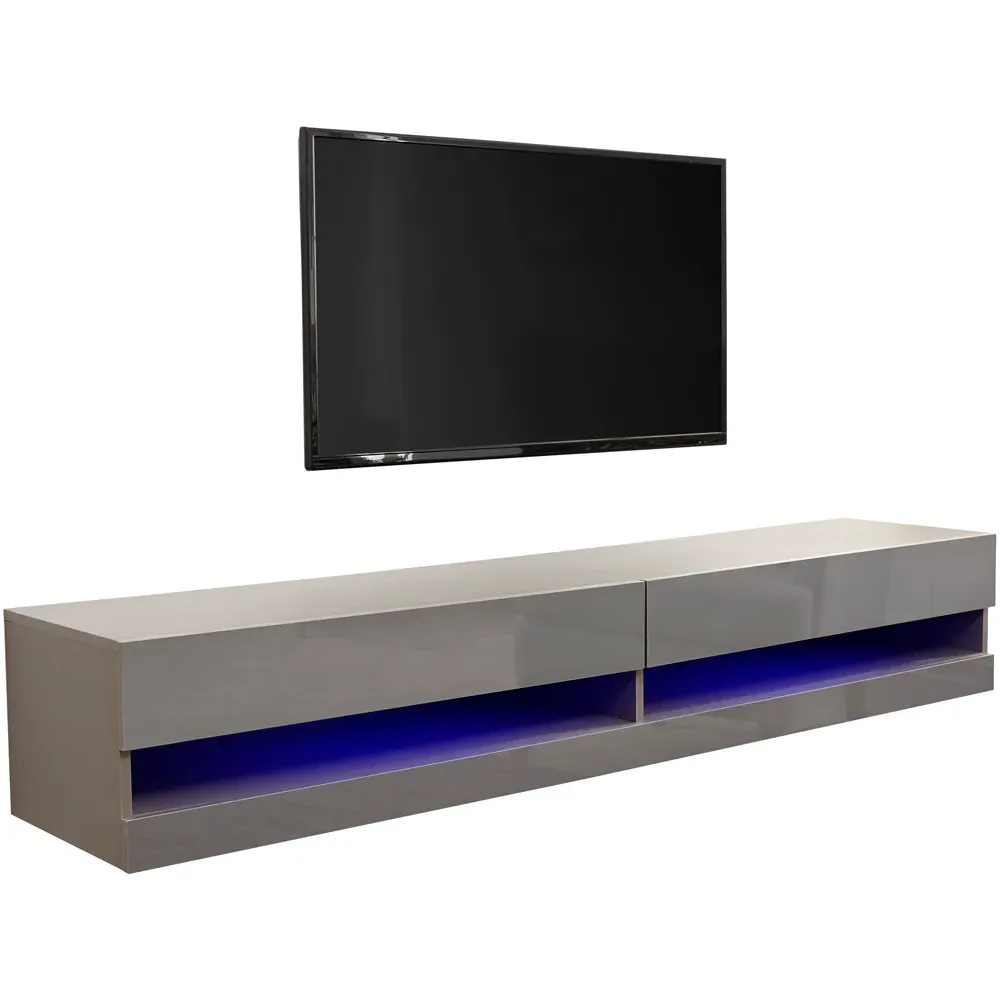 Galicia Medium Wall TV Unit with LED - Grey