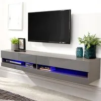 Galicia Medium Wall TV Unit with LED - Grey
