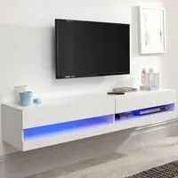 Galicia Medium Wall TV Unit with LED - White