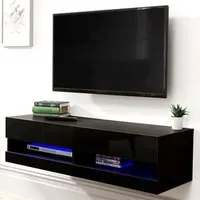 Galicia Small Wall TV Unit with LED - Black