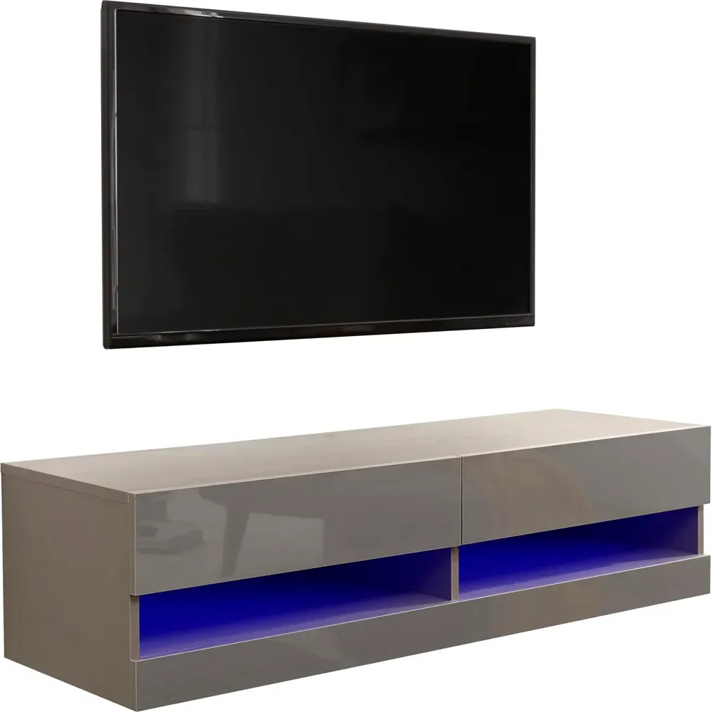 Galicia Small Wall TV Unit with LED - Grey