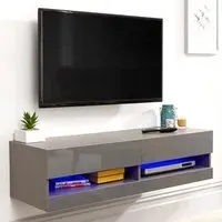 Galicia Small Wall TV Unit with LED - Grey