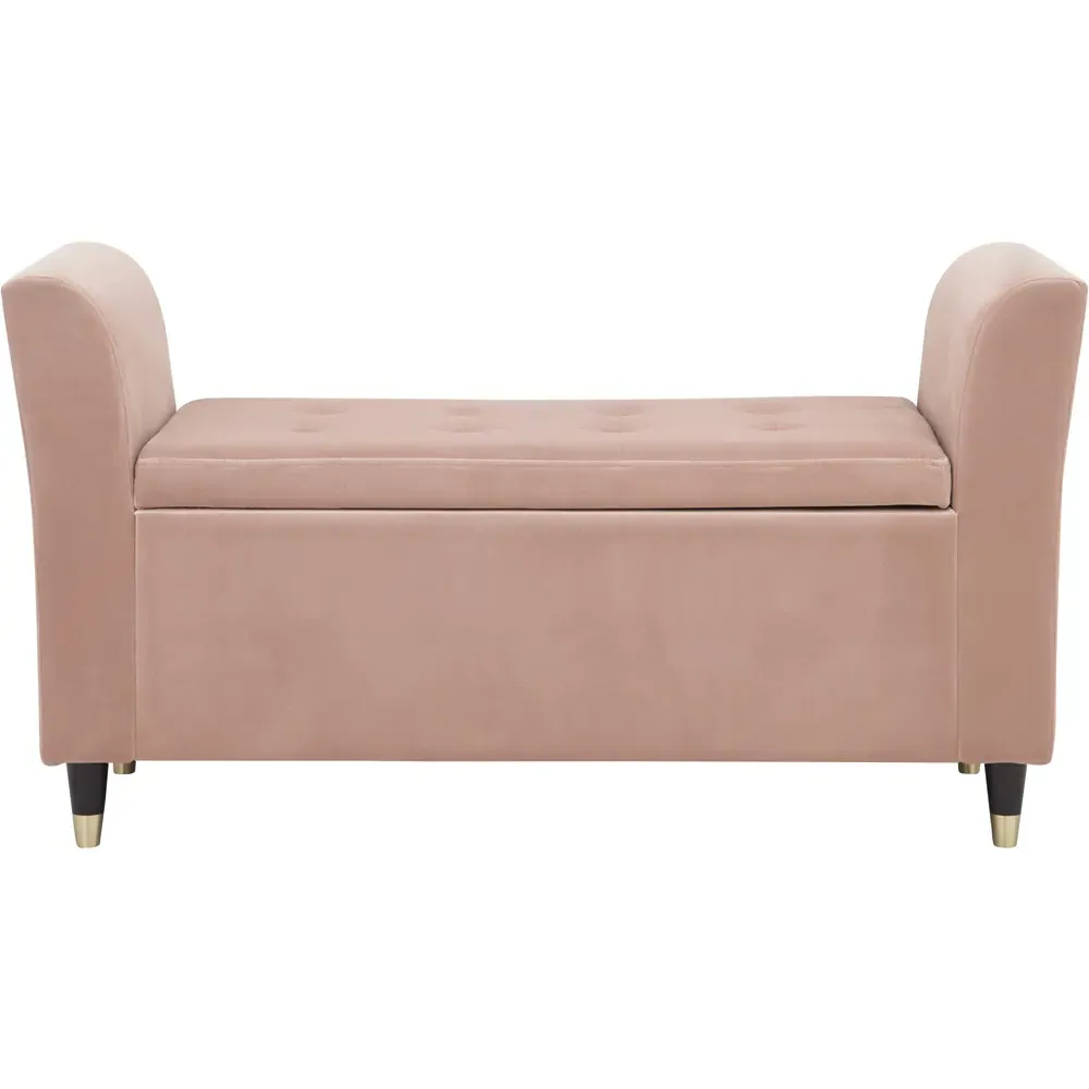 Genoa Upholstered Window Seat with Storage - Blush Pink