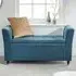 Genoa Upholstered Window Seat with Storage - Teal Blue