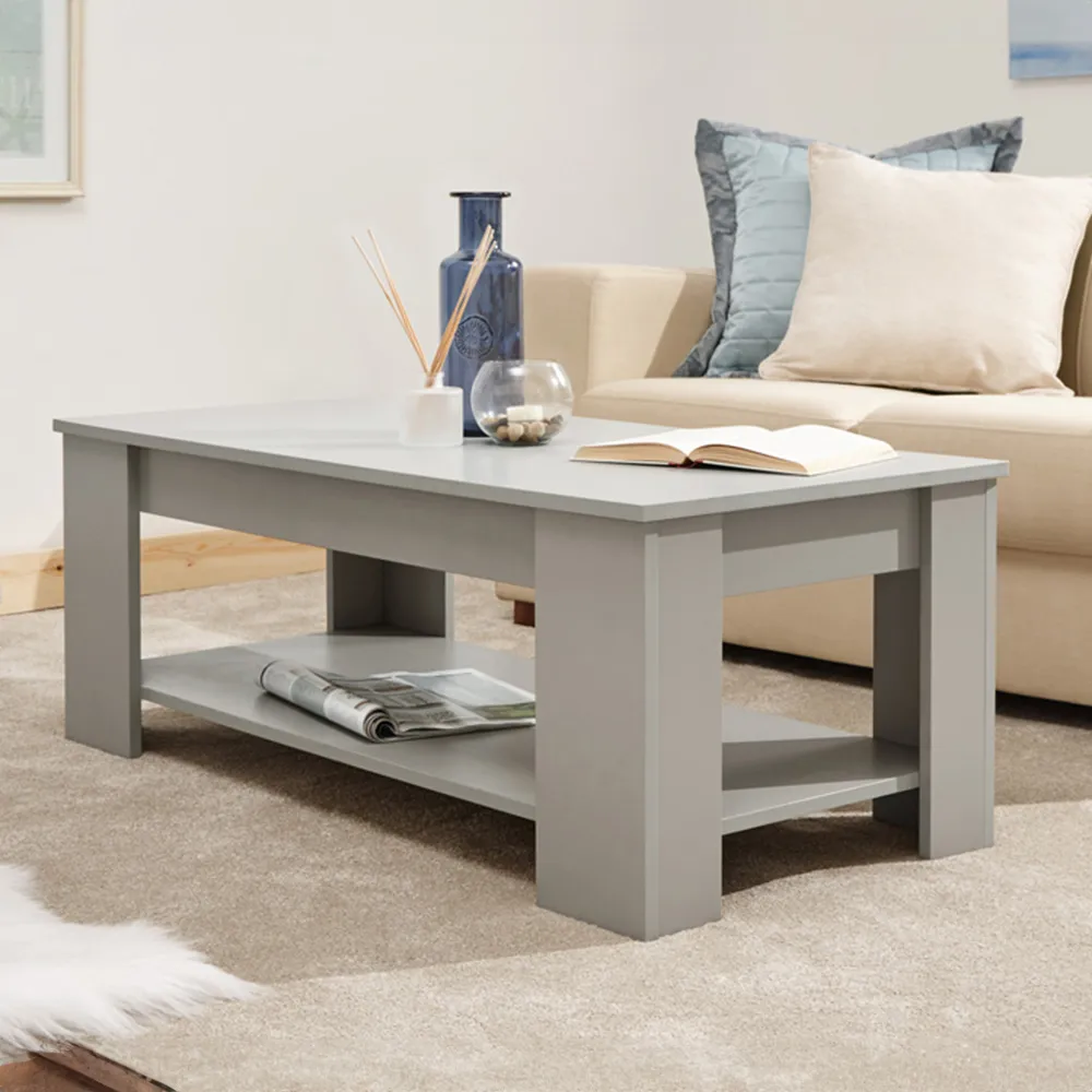 GFW Lift Up Coffee Table with Storage - Grey image