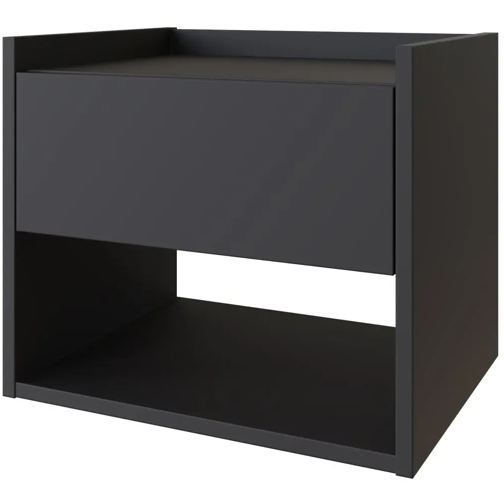 Harmony Wall Mounted Bedside Table Set of 2 - Black