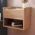 Harmony Wall Mounted Bedside Table Set of 2 - Brown, Oak