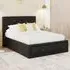 Hollywood King Size Ottoman Bed with Storage - Black, Faux Leather
