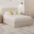 Hollywood King Size Ottoman Bed with Storage - Cream, Hopsack
