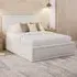 Hollywood King Size Ottoman Bed with Storage - White, Faux Leather