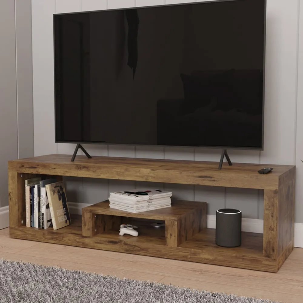 Jakarta 2 Shelf Low Board TV Unit - Mango