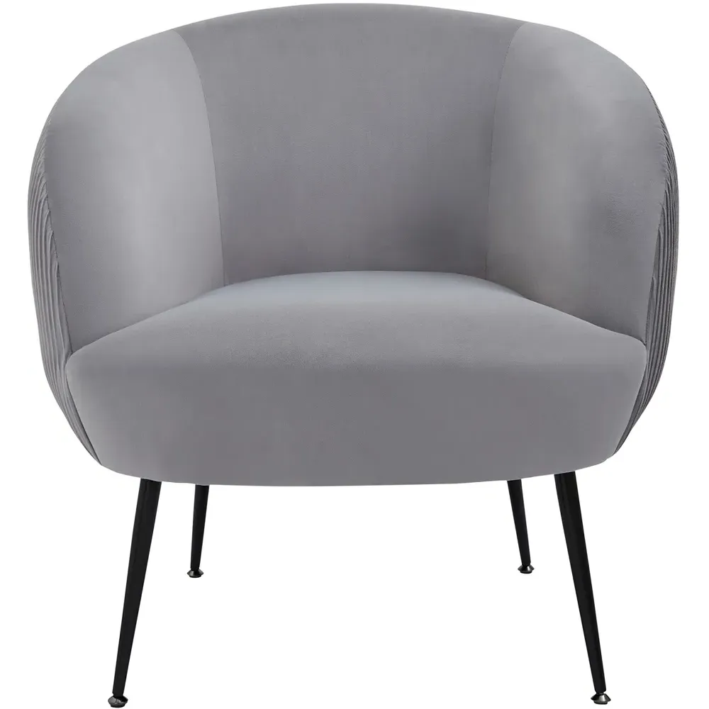 Kamilah Accent Chair - Grey, Velvet