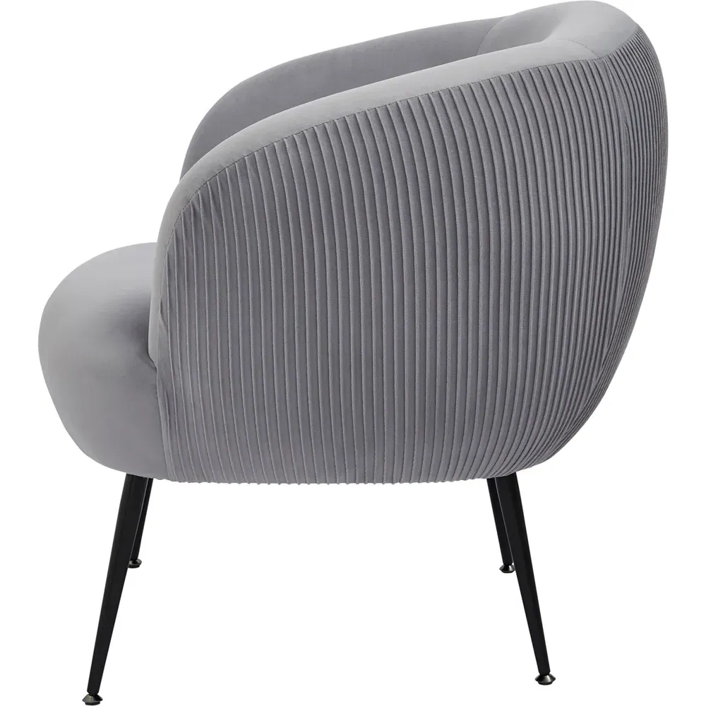 Kamilah Accent Chair - Grey, Velvet