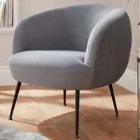 Kamilah Accent Chair - Grey, Velvet