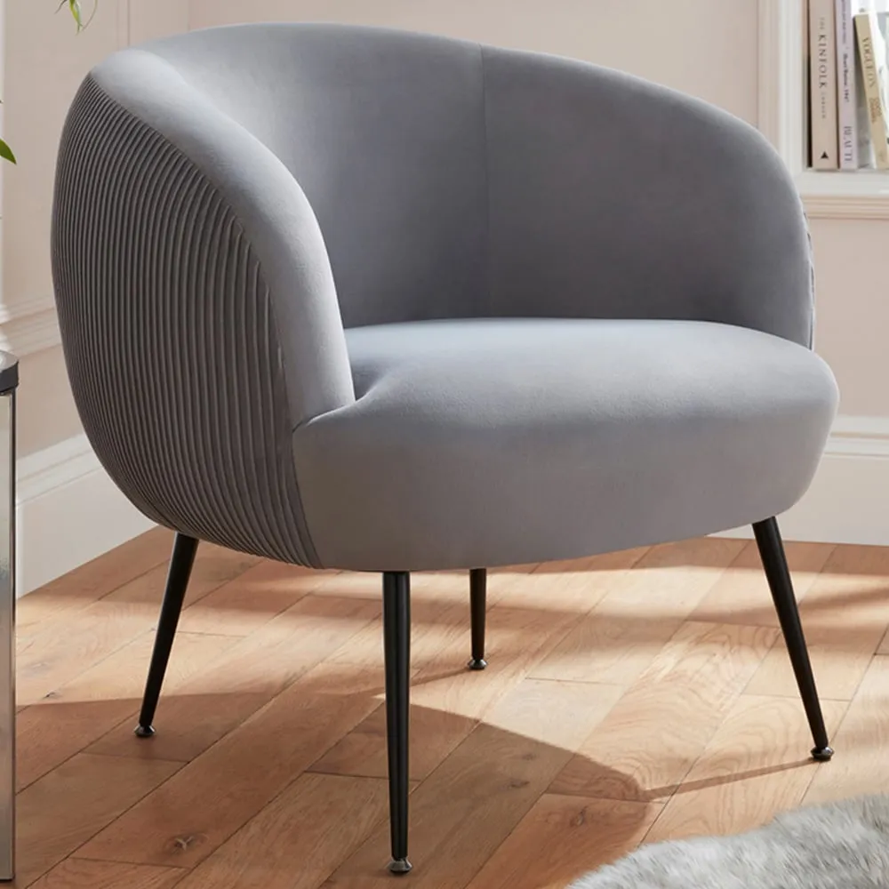 Kamilah Accent Chair - Grey, Velvet image