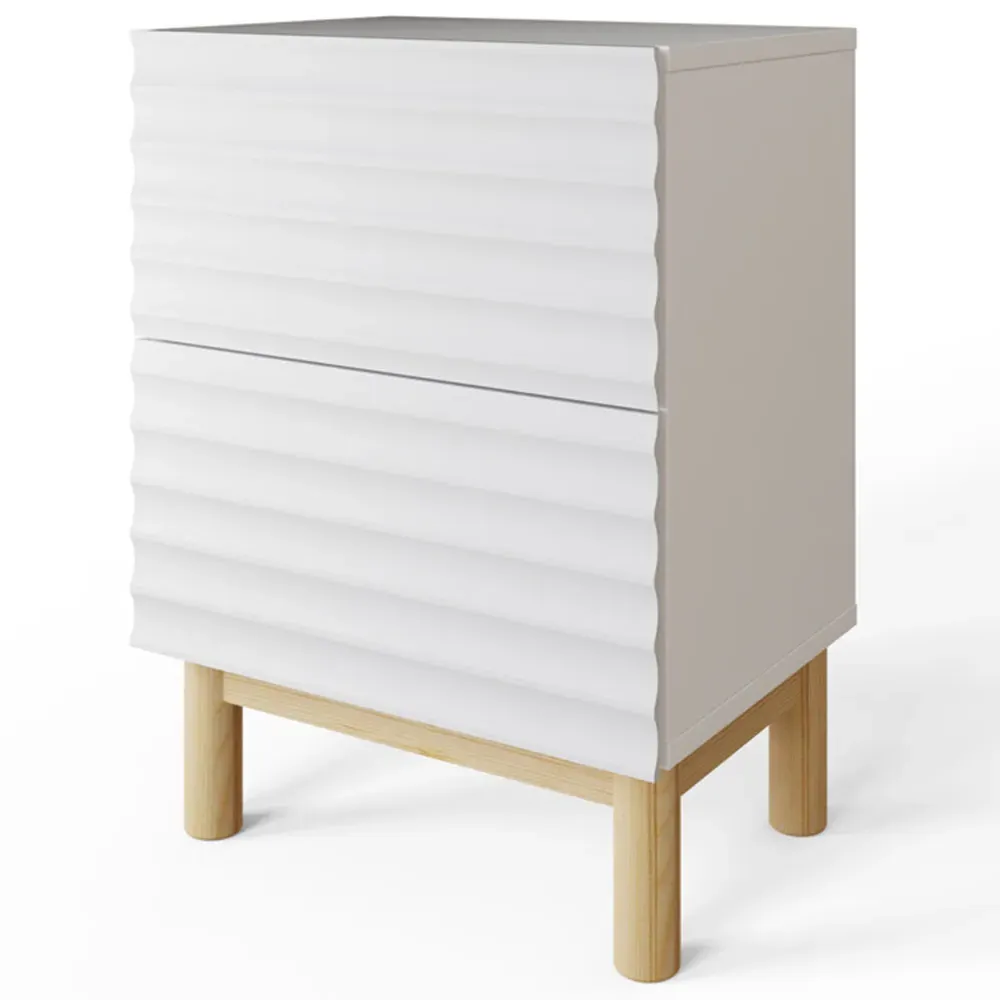 Karla 2 Drawer Bedside Table 2 Pack - White