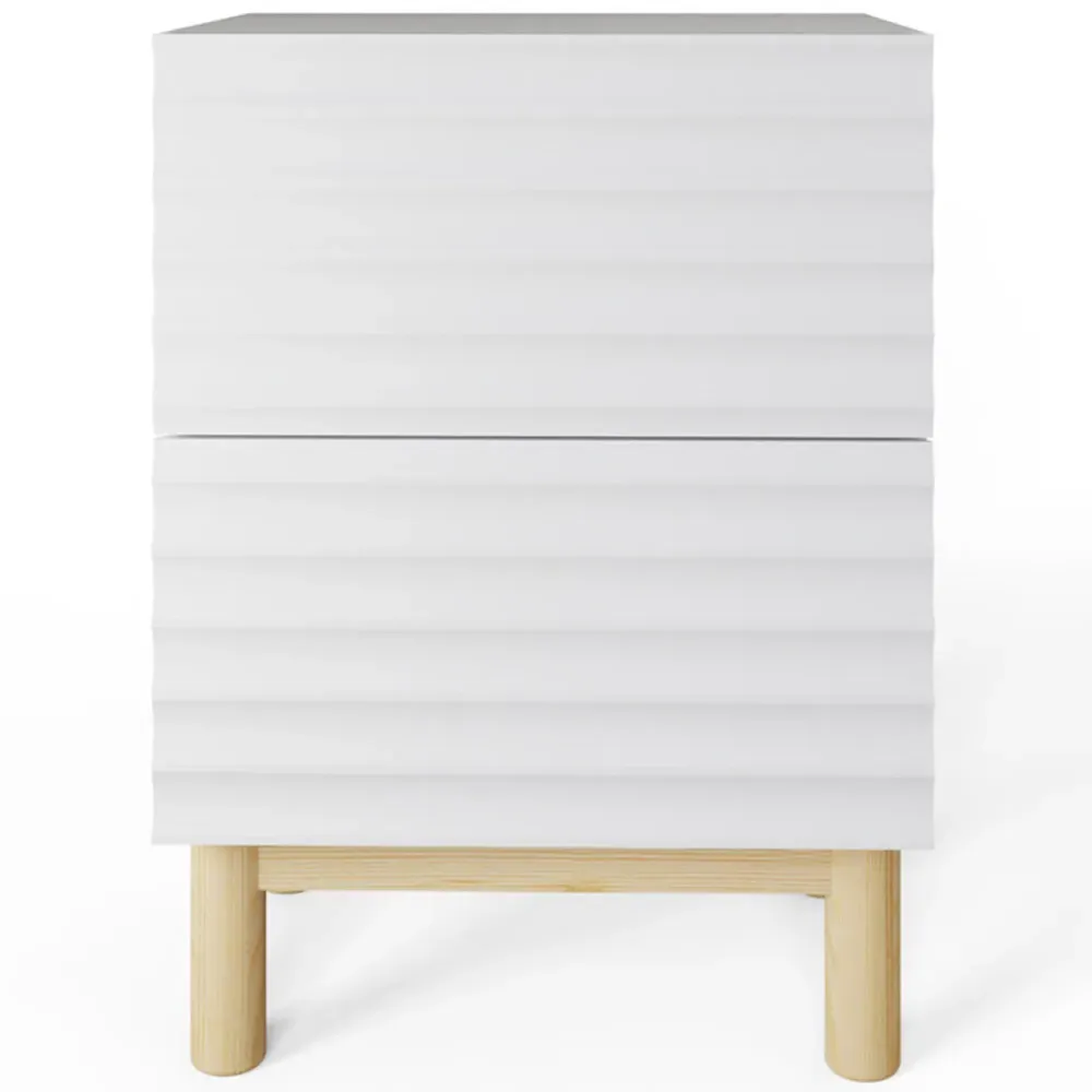 Karla 2 Drawer Bedside Table 2 Pack - White