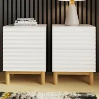 Karla 2 Drawer Bedside Table 2 Pack - White