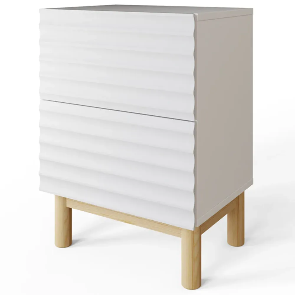 Karla 2 Drawer Bedside Table - White