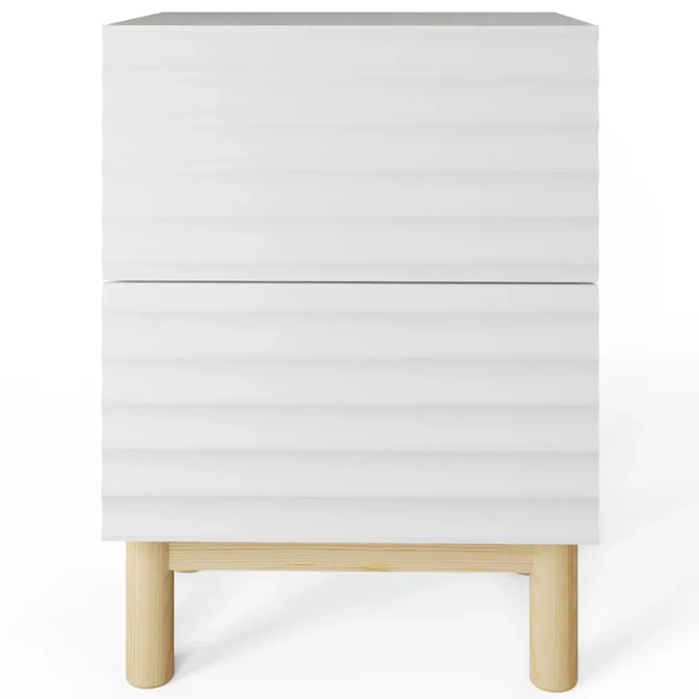 Karla 2 Drawer Bedside Table - White