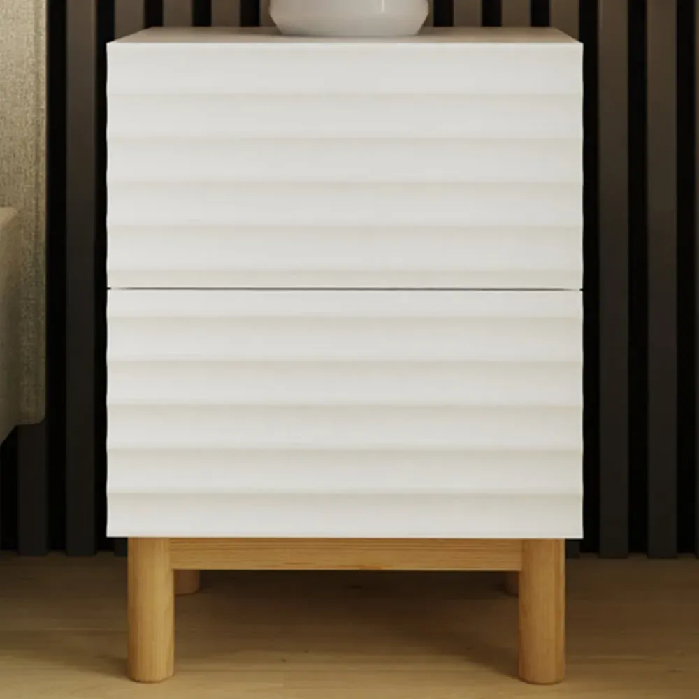 Karla 2 Drawer Bedside Table - White image
