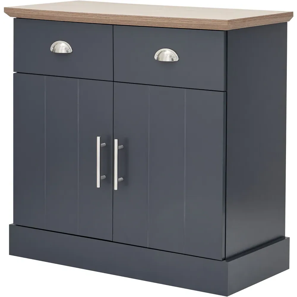 Kendal 2 Door 2 Drawer Compact Sideboard - Blue, Oak
