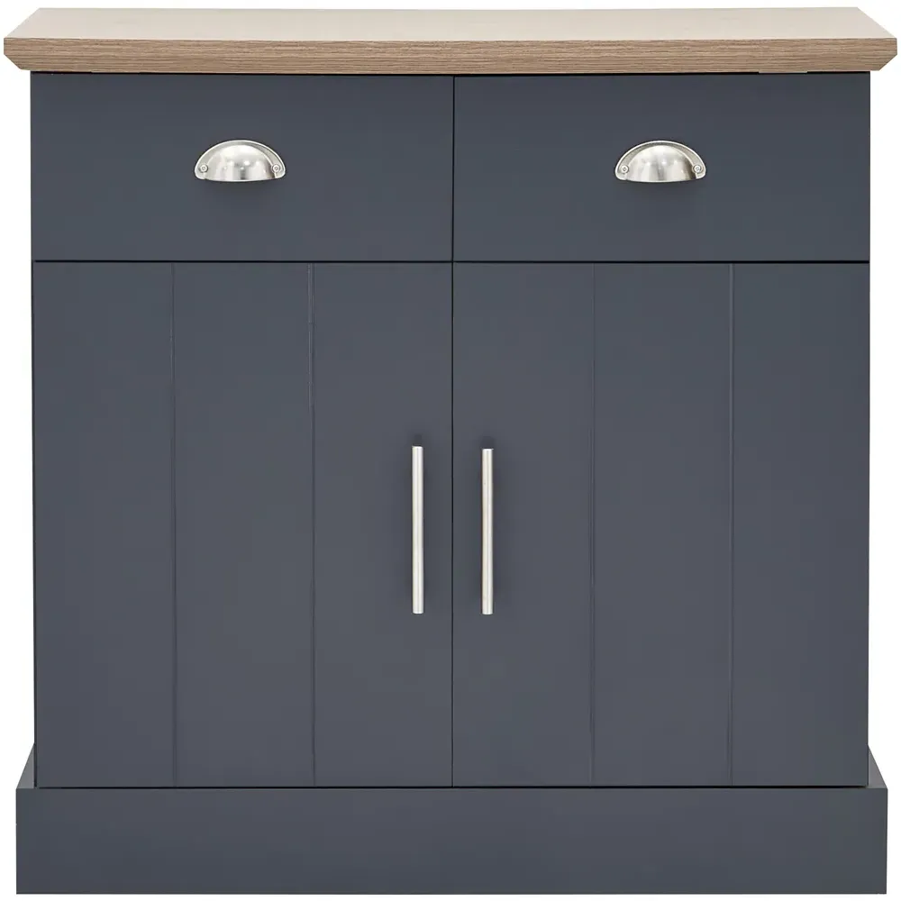 Kendal 2 Door 2 Drawer Compact Sideboard - Blue, Oak
